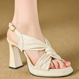 KYLETHOMASW  -  Summer Fashion Women Thick Heel Sandals Casual Open Toe Ladies Stripper Party Dress Sandalias