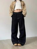 Kylethomasw Y2k Denim Low Waist Jeans Women Harajuku Wide Leg Baggy Pants High Street Oversize American Retro Cargo Trousers Grunge