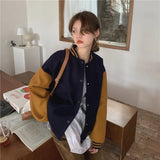 KYLETHOMASW  -  Streetwear Y2K Baseball Jackets Women Oversized Patchwork Bomber Coat Bf Harajuku Preppy Korean Casual All Match Outerwear
