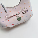 KYLETHOMASW  -  Women Cute Colorful Polka Dot Hobo Bag Ruched Handle Small PU Leather Chain Crossbody Purse with Bow Charm New Handbags