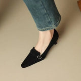 KYLETHOMASW  -  Women's High Heels Loafers Fashion Office Elegant Dress Trendy Pointed Toe Low-top Shoes Women Wedding Bridal Quality Shoes