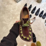 KYLETHOMASW  -  Flats Women Shoes Lace Up Leather Classic Shoes Designer Brand Sneakers 2025 Summer Fad Trend Retro Oxford