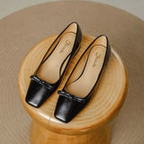 KYLETHOMASW  -  Single Shoes Women's Autumn Retro Simple Mary Jane New Square Head Shallow Mouth Comfortable Soft Leather Women's Shoes