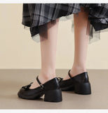 KYLETHOMASW  -  New Style Women Pumps Mary Janes Shoes Fashion Elegant Chunky Platform High Heels Women Shoes Bow Ankle Buckle Party Shoes