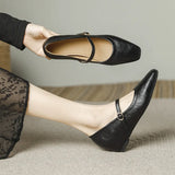 KYLETHOMASW  -  mary janes shoes woman height increasing flats soft leather ankle belt mocasines women elevator shoes zapatos de mujer 2025