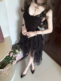 KYLETHOMASW  -  Spring French Vintage Elegant Dress Women Lace Hoolow Out Design Retro Party Dress Female Chic Casual Korean Pupolar Clothes