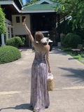 KYLETHOMASW  -  Temperament Evening Dresses Women Floral Printed Sleeveless Slim Backless V Neck Holiday Backless Party Cocktail Dress