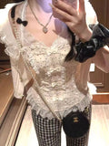 KYLTHOMASW  -  Pure Desire Hot Girl Little Waist French Style Polka Dot Slimming Chiffon Corset