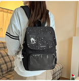 KYLETHOMASW  -  Korean Women Kawaii Ears Backpack Luxury Design Y2k Chic Star Schoolbags for Students Transparent Transparent All Match Ita Bags