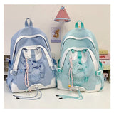 KYLETHOMASW  -  Women Students Contrast Color Patchwork Schoolbags Casual All Match Letter Printing Backpack Fashion Y2k Aesthetic Ins Backpacks