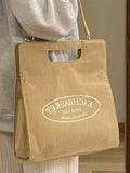 KYLETHOMASW  -  Retro Harajuku Letter Tote Bag Women Corduroy Large Capacity Stripe Shoulder Bag Ladies Korean Commute Versatile Crossbody Bags