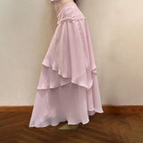 KYLETHOMASW  -  Long Skirts Women French Style Elegant Irregular Slim Sexy Fashion Ruffles Temperament Sweet Skirt Female Party Casual