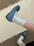 KYLETHOMASW  -  Fashionable Thick Heel Mary Janes Women's Slip-On Shoes Polka Dot  Bow Knot Casual Comfy Footwear Summer Season