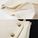 KYLETHOMASW  -  Autumn Winter Patchwork Zipper A-line Shorts Solid High Waist Button A-line Wide Leg Pants Skirt Fashion Casual Women Clothing