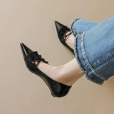 KYLETHOMASW  -  Summer New Wave Design Women's Flat Shoes Pointed Toe Shallow Slip-on Female Single Shoes Solid Color Versatile Ladies Footwear