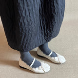 KYLETHOMASW  -  Sweet Bowknot Design Comfort Soft Ballet Flats Women Elegant Dress Shoes Fashion Pleated Shallow Flats Loafers Zapatos De Mujer