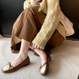 KYLETHOMASW  -  Retro Square Toe Bow Brand Low Heel Pumps Women Fashion Mixed Colors Flats Comfortable Shallow Moccasin Loafers Zapatos De Mujer