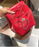KYLETHOMASW  -  Harajuku Blue Mochila Women 2025 Vintage Leather Chain Bow Mini Backpacks Hot Girls Retro Fashionable Backpack Aesthetic