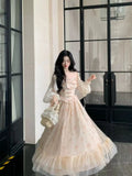 KYLETHOMASW  -  French Elegant Summer Women Dress Chic Romantic Print Princess Evening Dress New Fashion Female Lace Patchwork Fairy Dress 2025