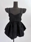 KYLETHOMASW  -  2025 3D Embroidered Jacquard Tank Top Strap Women Summer New Style Unique Design Lotus Leaf Edge Puff Blouse Top