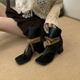 KYLETHOMASW  -  Woman Chunky Heels Summer Boots Fashion Thong High-toe Shoes Lace Up High Heels Ladies Sandals 2025 Trends