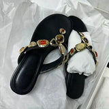 KYLETHOMASW  -  Low Heels Women Slippers Shoes Summer 2025 Sexy Beach Clip Toe Dress Flip Flop Designer Sandals Bohemia Outside Walking Slides