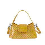 KYLETHOMASW  -  Women Sweet Polka Dot Patent Leather Underarm Bag Small Flap Design Single Short Handle Shoulder Bags Cute Daily Dating Handbags