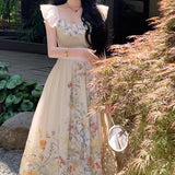KYLETHOMASW  -  Fashion Printing Casual Dress Women's Short Sleeve Waist Retraction A Line Dresses 2025 Summer New Tide