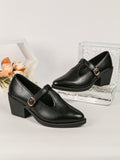KYLETHOMASW  -  New Retro Mary Jane Shoes, French-Style Pointed Women's Flats, Soft-Tread T-Strap Leather Shoes, Plus Size