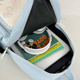 KYLETHOMASW  -  Women Students Sweet Patchwork Contrast Color Backpack Preppy Y2k Aesthetic Cute Schoolbags High-capacity Kawaii Chic Backpacks