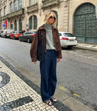 KYLETHOMASW  -  Fashion Lapel Collar Zipper Jacket Women's Casual Solid Suede Full Sleeve Coat 2025 Lady Autumn Chic High Street Outwear