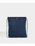KYLETHOMASW  -  Embroidered flowers women Cowboy shoulder bag fashion chain ladies messenger bags denim handbag personality trend student bag