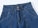 KYLETHOMASW  -  New Summer Women High Waist Wide Leg Denim Shorts Casual Solid Straight Short Jeans Variety Pants Korean Fashion Streetwear