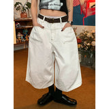 KYLETHOMASW  -  American Vintage Y2k 90s Cargo Pants Women Harajuku Oversized Baggy Summer Short Trousers Streetwear Korean White Capris