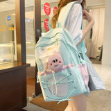 KYLETHOMASW  -  Sweet Love Heart Mochilas Mujer Simple Lightweighte Mochila Student Bag Korean Style Backpack Large Capacitybags for Woman