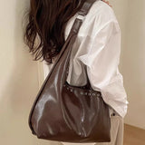 KYLETHOMASW  -  Sweet Cool Y2k Aesthetic Rivet Women's Handbags Vintage Pu Leather Simple Underarm Bag Punk Streetwear Ins Shoulder Bags Trendy