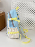 KYLETHOMASW  -  High Capacity Schoolmochila Travel Bag Contrast All Match Backpack Star Zipper Sac Femme Preppy Style Drawstring Bags for Woman