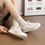 KYLETHOMASW  -  New Versatile Low-Top Soft-Soled Casual Sneakers Summer Polka Dot Lace Breathable Thick-Soled Canvas Shoes for Women