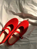 KYLETHOMASW  -  Leather Mary Janes Flats Shoes Women Cow Suede Buckle Strap Ballet Flats Shoes Ladies Spring Autumn Shallow Soft Casual Loafers