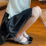 KYLETHOMASW  -  Shoes Woman Mixed Colors Autumn Bow-Knot Casual Female Square Toe New Buckle Moccasin Women Pumps