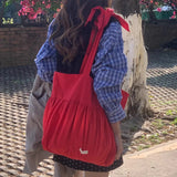 KYLETHOMASW  -  High-capacity Women Fairy Dot Handbags Korean Chic Y2k Aesthetic Pleated Shoulder Underarm Bag All Match Fashion Sweet Tote Bags