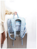 KYLETHOMASW  -  Women Y2k Aesthetic Kawaii Sweet Backpacks Contrast Color Plaid 16 Inch Laptop Bags Fashion Casual Preppy Schoolbags Japanese