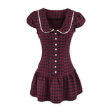 KYLETHOMASW  -  Evening Party Dresses Short Lace Trim Luxury Dresses Women Summer Polka Dot Print Short Sleeve Dresses Sexy