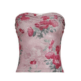 KYLETHOMASW  -  Flower Prints Summer Skinny Straps Tanks Korean Style  Backless HotSwwet New Prints All-Match Tank