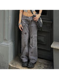 Kylethomasw  -  Woman Old Money Jeans Dark Academia Denim Japanese Fashion Pants BF Style Trousers Sweatpants Cargo High Street Pants Ins