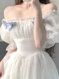 KYLETHOMASW  -  France Fairy Sweet Dress Women Vintage Evening Party Midi Dresses Casual Designer Chic Princess Retro White Dress
