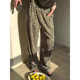 KYLETHOMASW  -  Baggy Leopard Print Pants Vintage Harajuku Oversized Casual Trousers Korean Fashion Wide Leg Elastic Waist Aesthetic