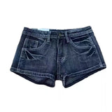 KYLETHOMASW  -  Y2K American Harajuku Shorts Simple Pocket Retro White Curled Super Shorts Hot Girl Summer Low Waist Simple White Denim Shorts