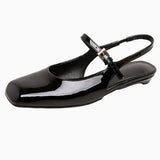 KYLETHOMASW  -  French Bag Head Mary Jane Sandals Women's One-word Buckle Belt Rear Empty Flat-soled Temperament Single Shoes