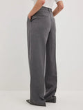 KYLETHOMASW  -  Women's Spring Summer New Loose Wide-Leg Suit Pants Elegant Office Classic Straight-Leg High-Waist Suit Trousers